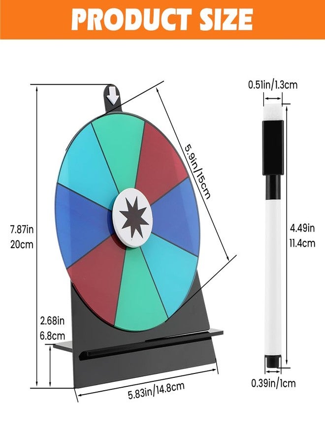 Kazheon 6 Inch Prize Wheel,8 Slots Color Tabletop Roulette Wheel of Fortune Spin with Dry Erase Marker,for Engaging Home Parties, Trade Show, Carnival Events,Party Birthday Wedding Housewarming - Image 2